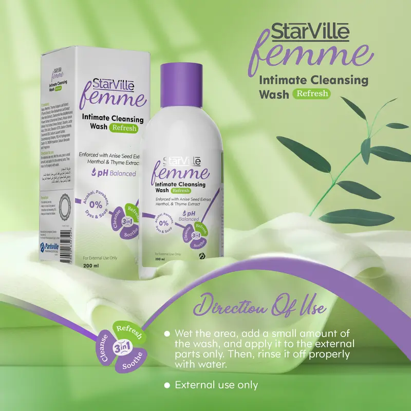 StarVille Femme Intimate Cleansing Wash Refresh 200 ml3.webp
