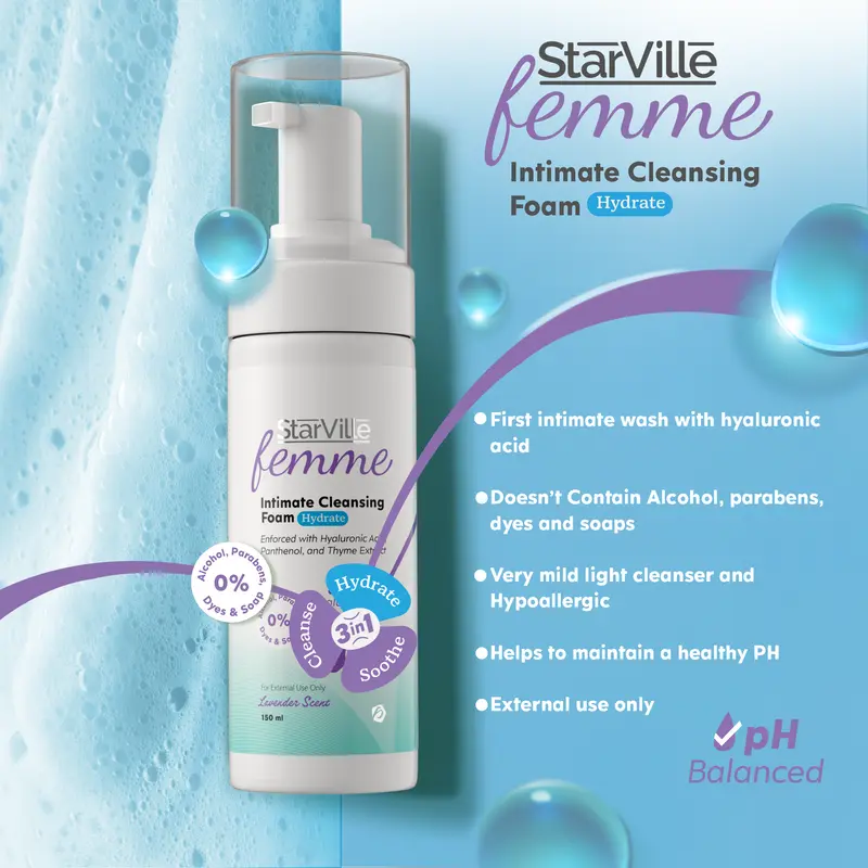 StarVille Femme Intimate Cleansing Foam Hydrate - 150 ml3.webp