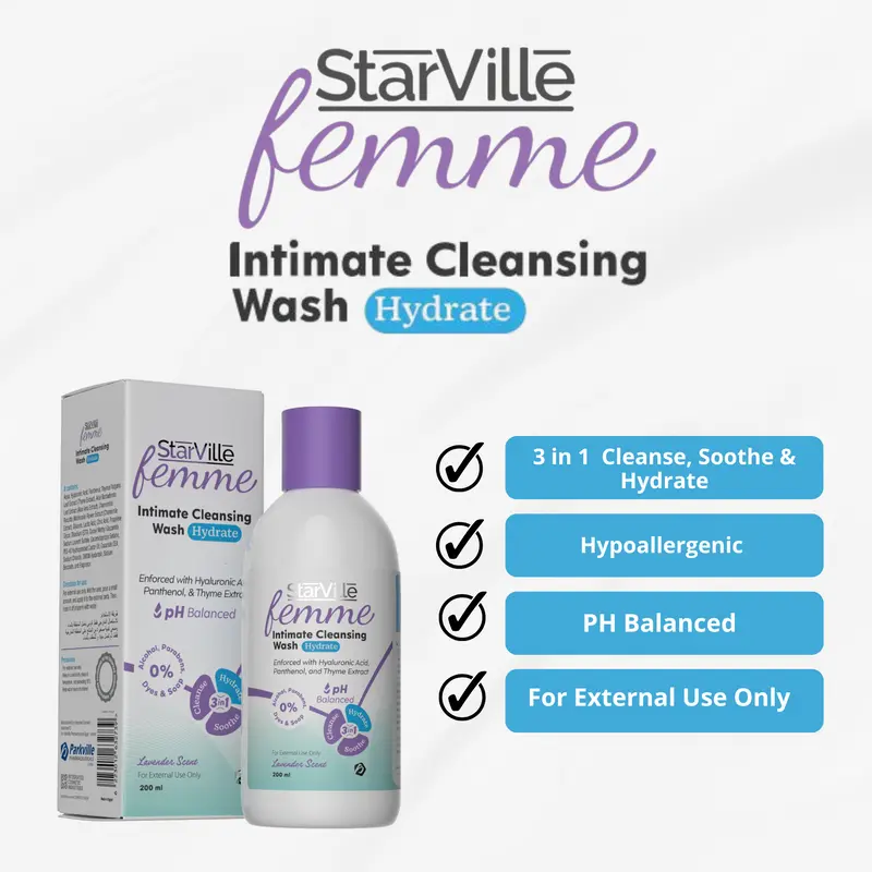 StarVille Femme Intimate Cleansing Wash Hydrate - 200 ml5.webp