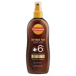 Carroten Intense Tan Tanning Oil Spray Coconut Fragrance 6SPF 150ML