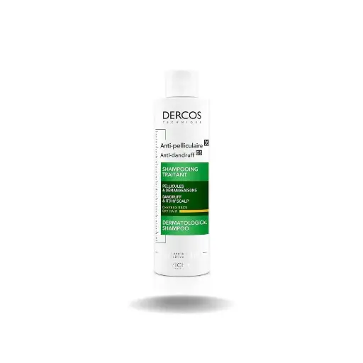 [Koz1508] VICHY Dercos ANTI-DANDRUFF SHAMPOO FOR DRY Hair (Green) - 200 Ml